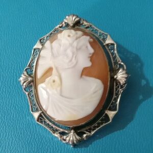 VTG Gorgeous Shell Classic Ornate Cameo